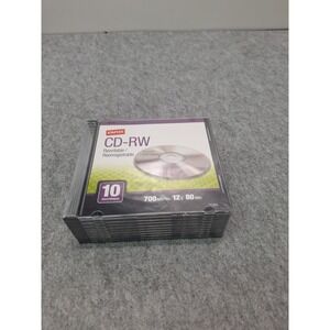 Staples CD RW Rewritable Discs 10 Pack 700MB 12X 80 Min Storage Media